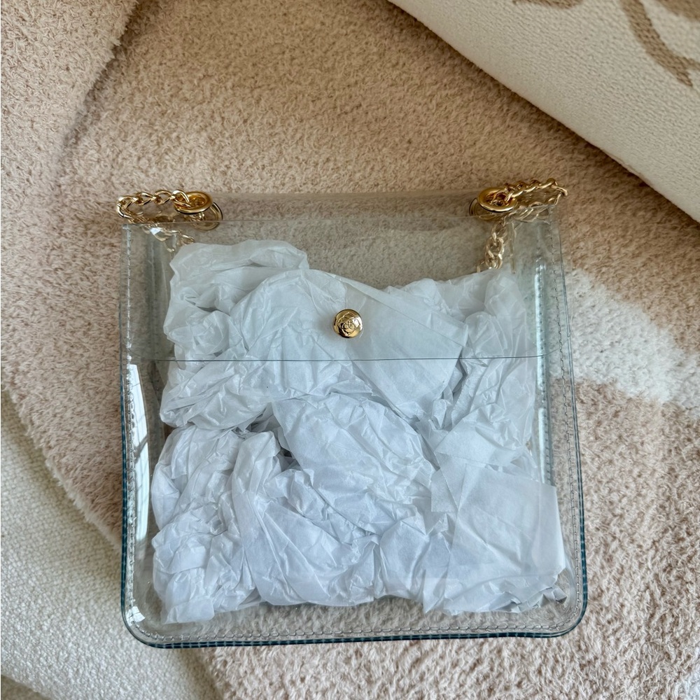 Kendra Scott Transparent Shoulder Bag with Gold Hardware